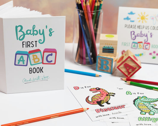 ABC Coloring Book Baby Shower Game - Baby Shower Guest Book Alternative - Baby Shower Activities Not Games